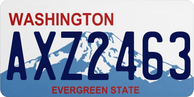 WA license plate AXZ2463