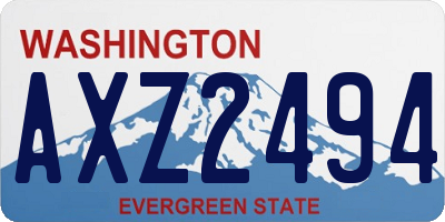 WA license plate AXZ2494