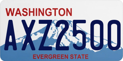 WA license plate AXZ2500