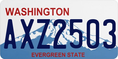 WA license plate AXZ2503