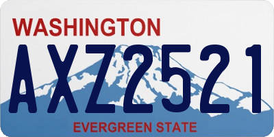 WA license plate AXZ2521