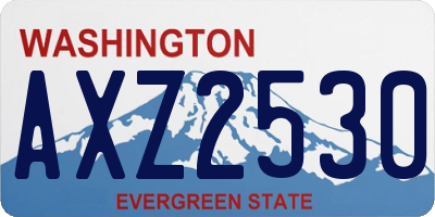 WA license plate AXZ2530