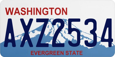 WA license plate AXZ2534