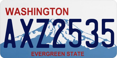 WA license plate AXZ2535