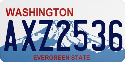 WA license plate AXZ2536