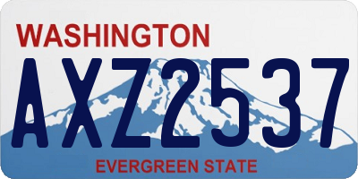 WA license plate AXZ2537