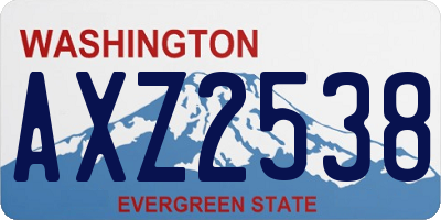 WA license plate AXZ2538