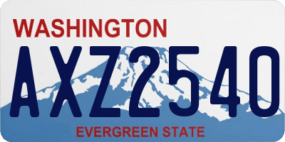 WA license plate AXZ2540