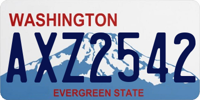 WA license plate AXZ2542