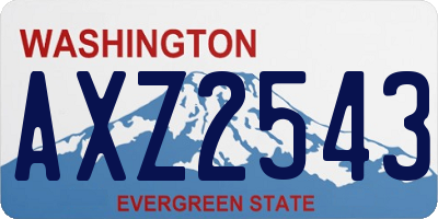 WA license plate AXZ2543