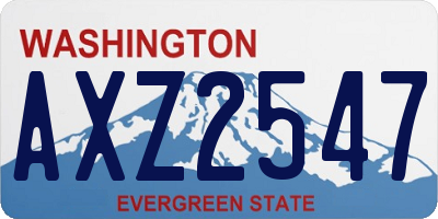 WA license plate AXZ2547