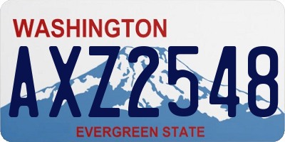 WA license plate AXZ2548