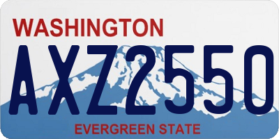WA license plate AXZ2550
