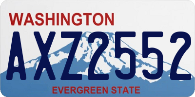 WA license plate AXZ2552