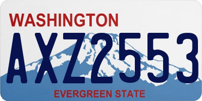 WA license plate AXZ2553