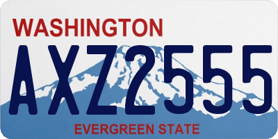 WA license plate AXZ2555