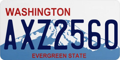 WA license plate AXZ2560