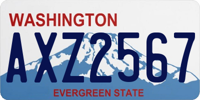 WA license plate AXZ2567