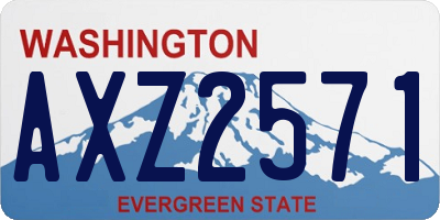 WA license plate AXZ2571