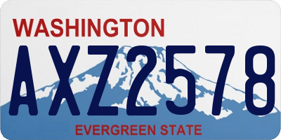 WA license plate AXZ2578