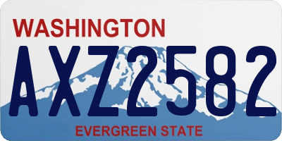 WA license plate AXZ2582