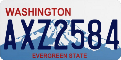 WA license plate AXZ2584