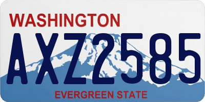 WA license plate AXZ2585