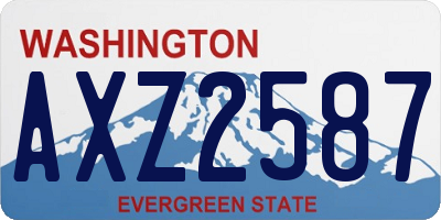 WA license plate AXZ2587