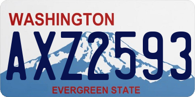 WA license plate AXZ2593