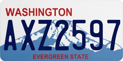 WA license plate AXZ2597