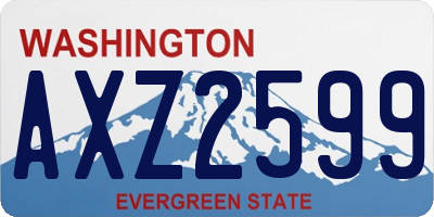 WA license plate AXZ2599