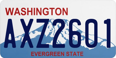 WA license plate AXZ2601