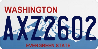 WA license plate AXZ2602