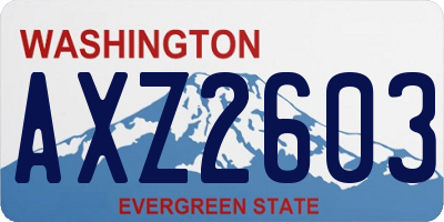 WA license plate AXZ2603