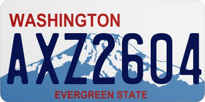 WA license plate AXZ2604
