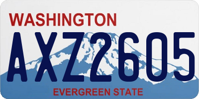 WA license plate AXZ2605