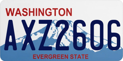 WA license plate AXZ2606