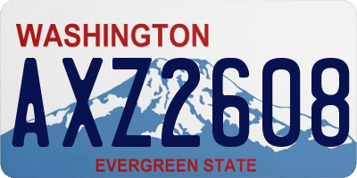 WA license plate AXZ2608
