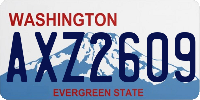 WA license plate AXZ2609