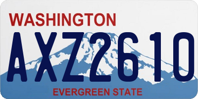 WA license plate AXZ2610