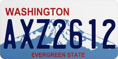 WA license plate AXZ2612