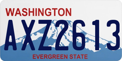 WA license plate AXZ2613