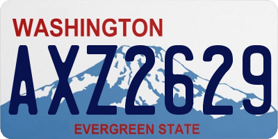 WA license plate AXZ2629