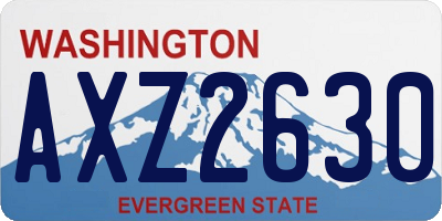 WA license plate AXZ2630