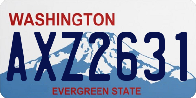 WA license plate AXZ2631