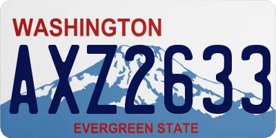 WA license plate AXZ2633
