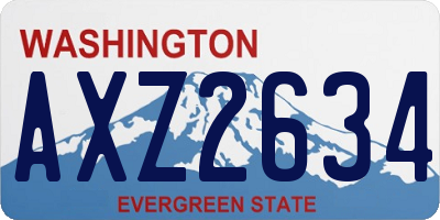 WA license plate AXZ2634
