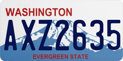WA license plate AXZ2635