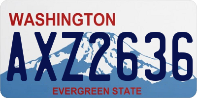 WA license plate AXZ2636