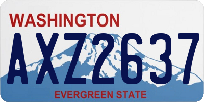 WA license plate AXZ2637